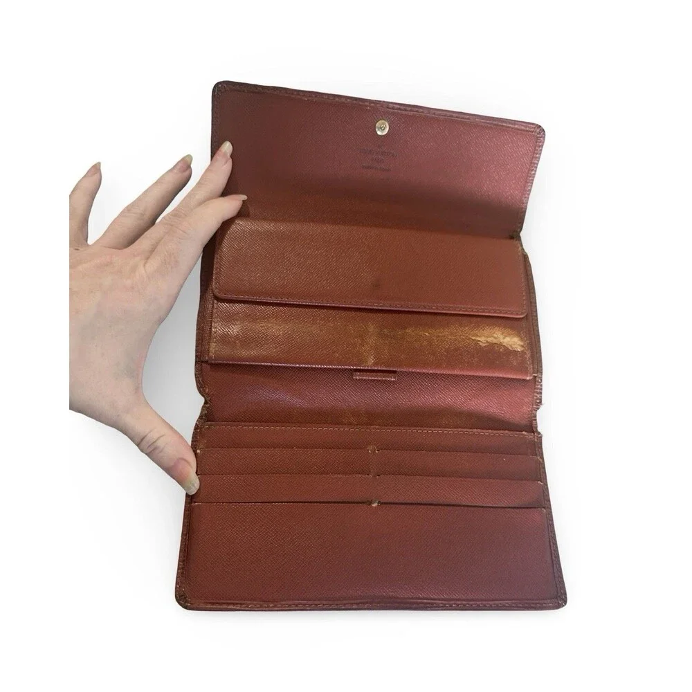 Louis Vuitton Authentic TWO Epi Leather Wallet Set Brown-Blue